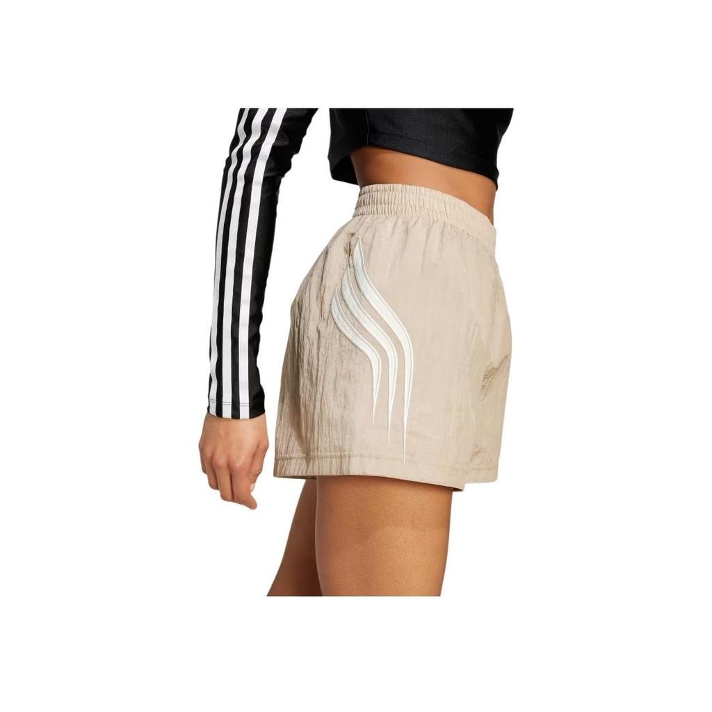 Adidas Originals Atlanta Cut Line Loose Fit Comfortable Three-Quarter Casual Shorts Women shorts Mysterious-Beige IY9238