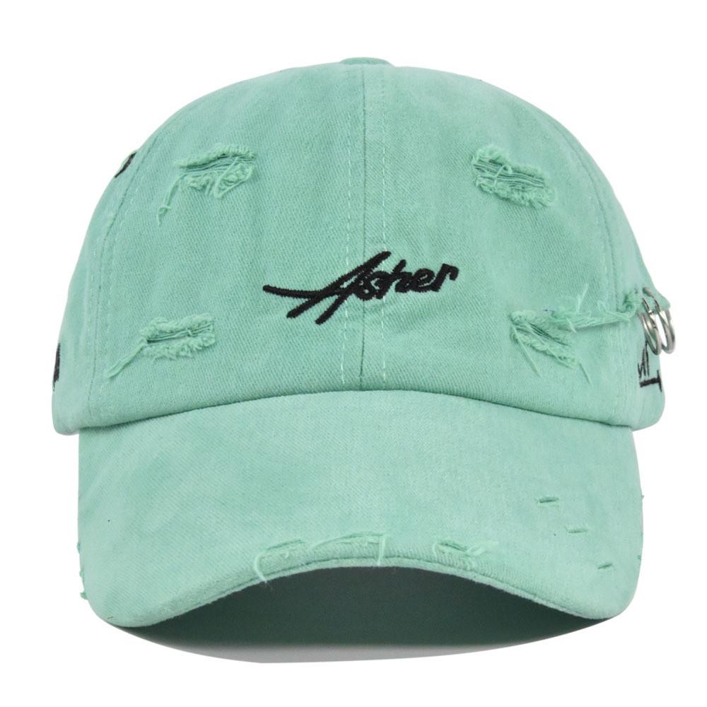 Tongue Duck Hat Asher Letter Embroidered Baseball Hat Broken Holes Sun Shade