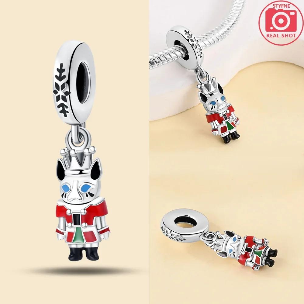 Original Snowman Blue Snowflake Red Gift Christmas Tree Roller Skates Charms Beads Fit Braceletcopper Women Diy Accessory