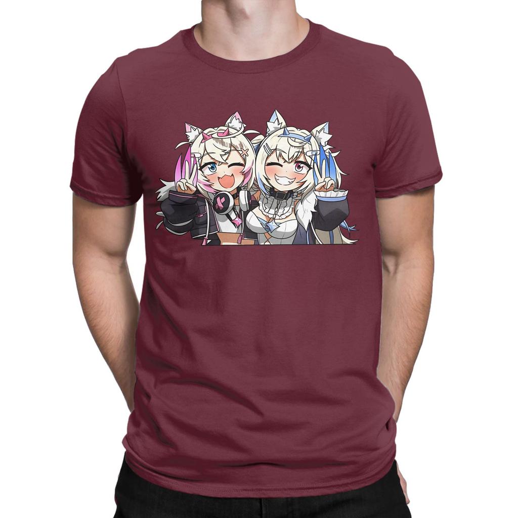 Men Women Graphic Fuwamoco bau Bau Hololive  Tee T Shirt Pure Cotton  T-shirts Clothes