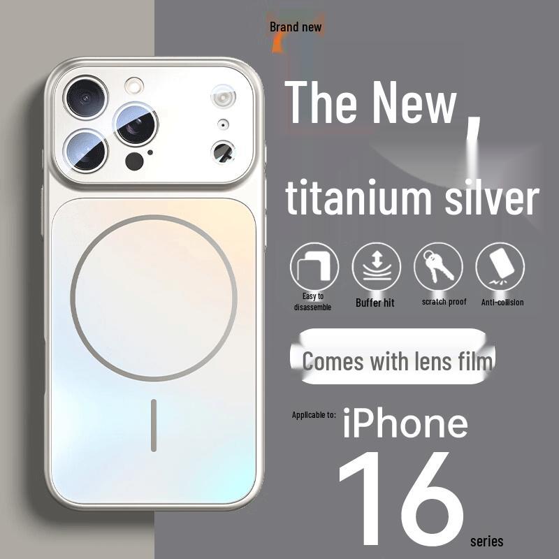 Magnetic Frosted Full Lens Protection Case for iPhone 16 Pro Max