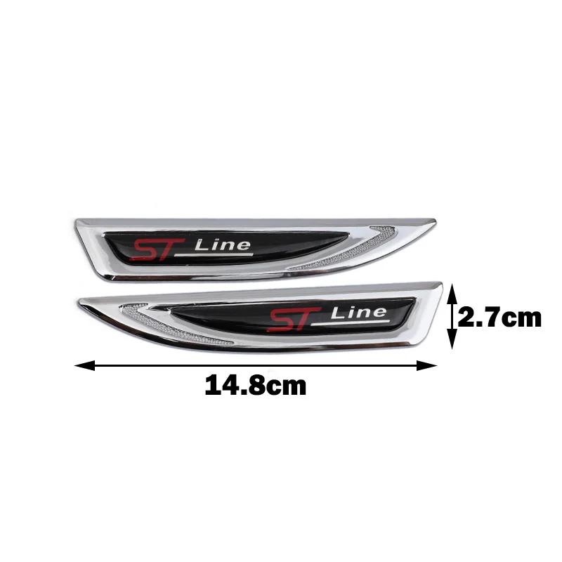 Chrtfk1 1 Pair Metal ST Line Logo Fender Side Sticker Emblem For Ford Focus 2 Focus 3 FIESTA Kuga FUSION ESCAPE EDGE Badge Car Styling