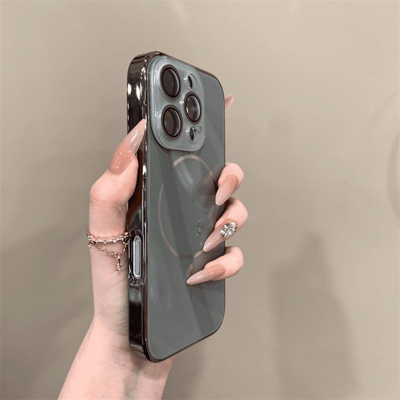 Magnetic Full Coverage Mirror Lens Case for Apple iPhone 15/16 Pro Max