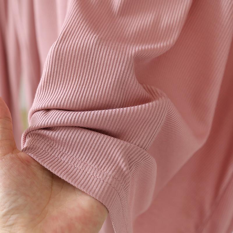 Frühling und Sommer Neue Damen Pyjamas Kurze Ärmel + Hosen Zwei-stück Modal Dünne Lose Große Größe Einfarbig Homewear Anzug