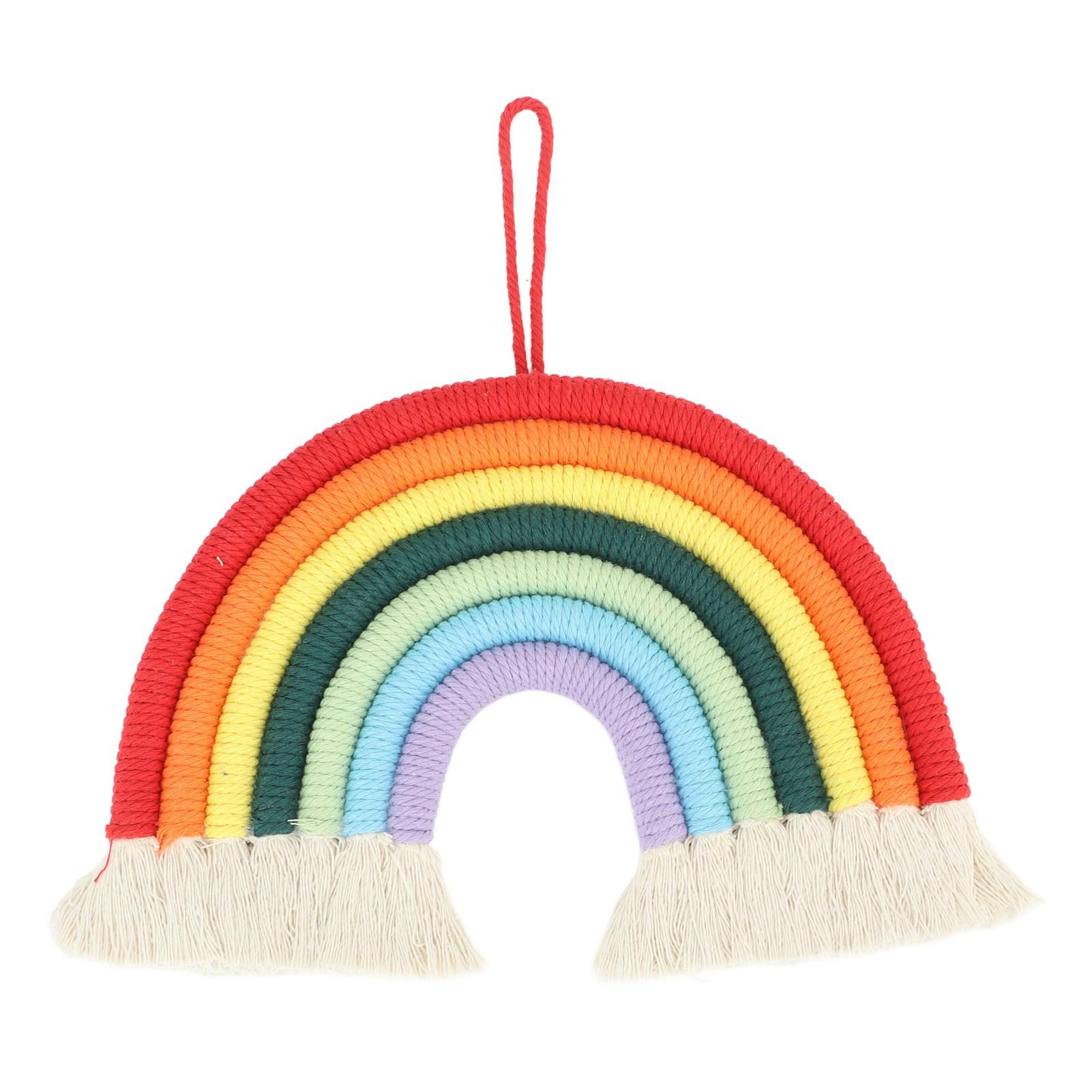 Macramé Geweven   7 Kleuren Hand Geweven   Wanddecoratie met Kwastjes voor Huis Kamer Fotorekwisiet