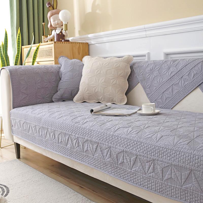 Einfarbiger Sofakissen aus reiner Baumwolle, Universalgewebe für alle Jahreszeiten, Rutschfestes Baumwollkissen, Sommerbezug, Stoffhandtuch, Einfaches Sofa