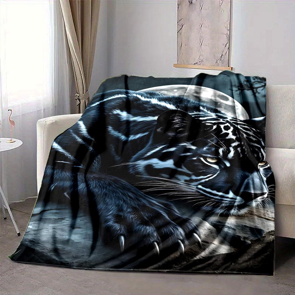 1pc Black Panther Print Blanket Lightweight Blanket Throw Blanket For Sofa, Bed, Travel, Camping, Livingroom, Office, Couch, Chair yy251010051