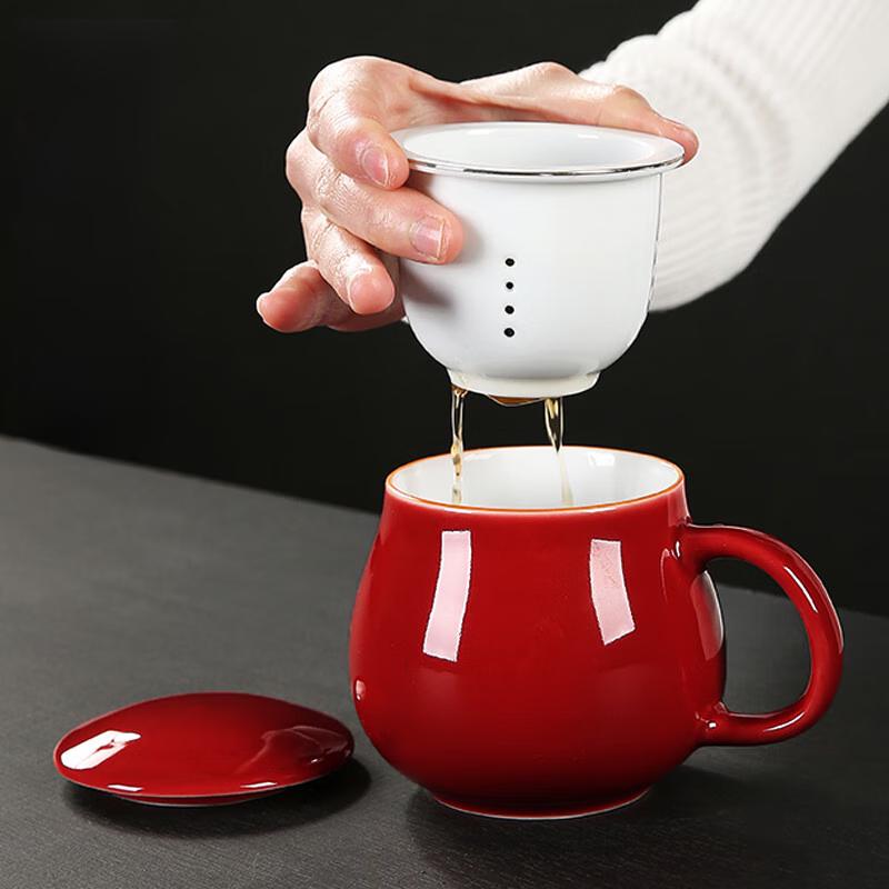 TLAKEHO Ceramic Tea Brewing Cup with Lid
