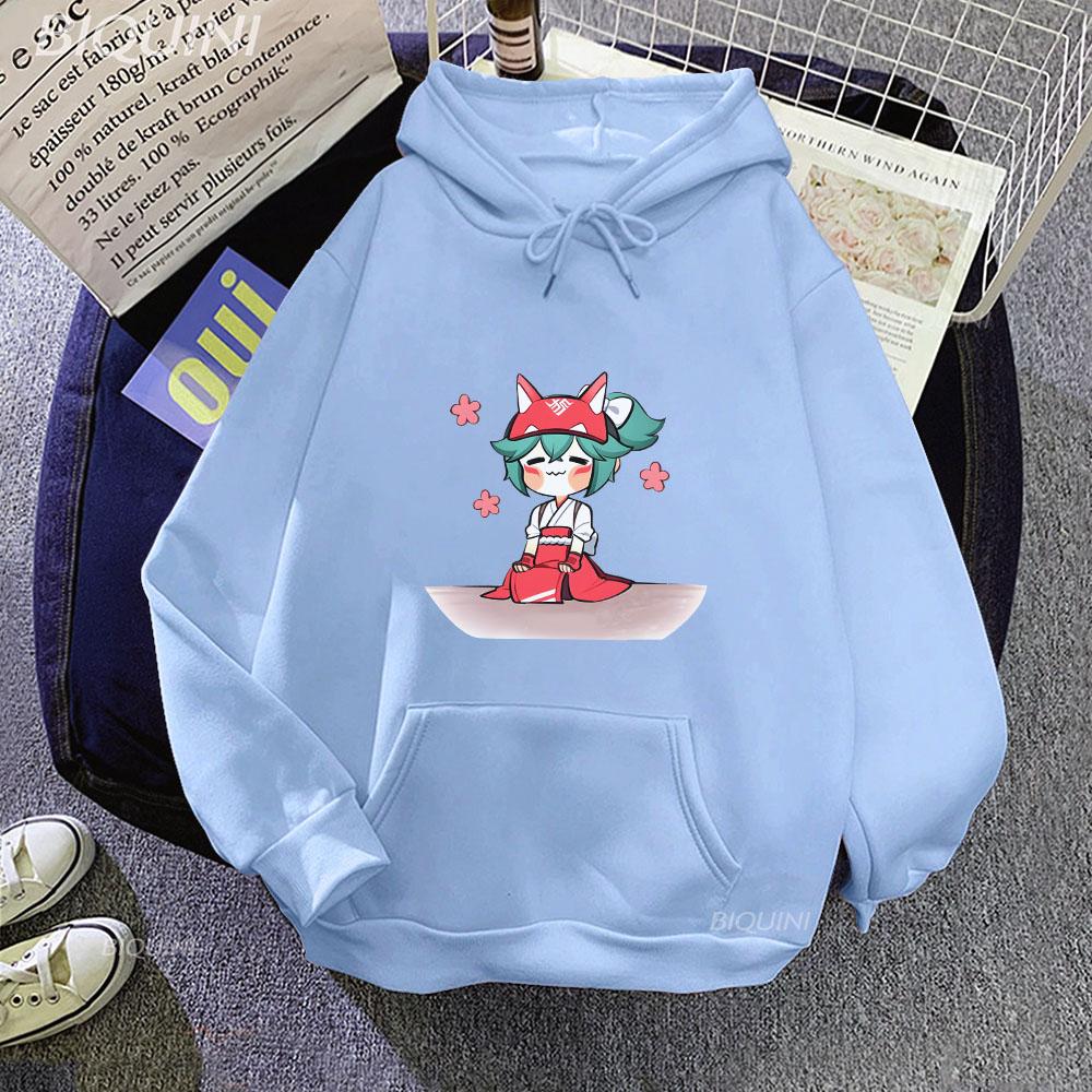 Anime Overwatch 2 Kawaii Kiriko Hoodies Hot Game Anime Manga Fans Men Women Clothing Winter Warm Sweatshirt Oversized Harajuku