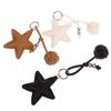  Pu Leather Star Keychain Five-Pointed Star Keyring Pendant Women Bag Charms Versatile Handbag Hanging Decoration