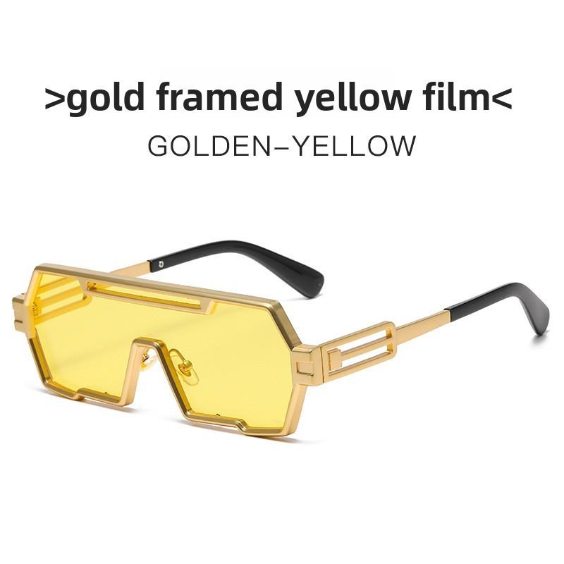 Cyberpunk Square Sunglasses With Metal Frame Uv400 For Cycling And Travel
