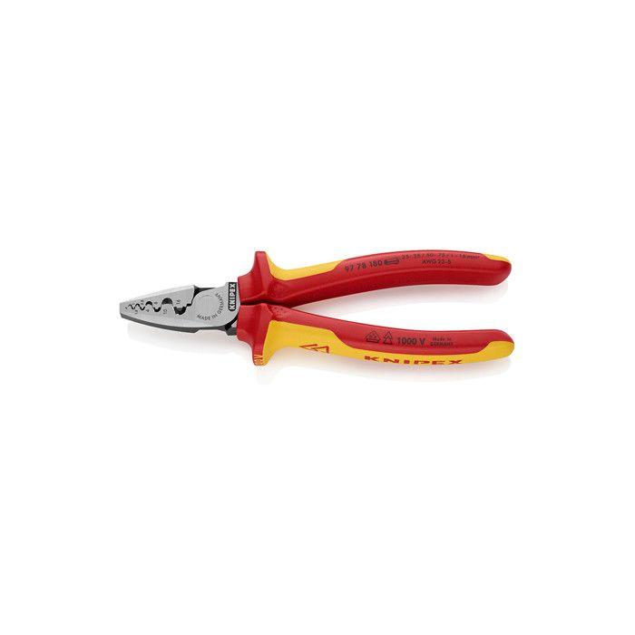 Knipex Pince à sertir pour embouts de câble VDE 180 mm - 97 78 180 SB