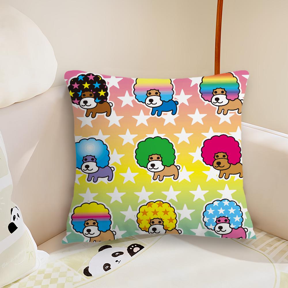 Japon Kawaii Afro Ken yastık kılıfı Kanepe Oturma Odası Yatak Odası Başlık Sırtlık Yastığı Kare Yastık Uyku Zamanı Yastık Kılıfı