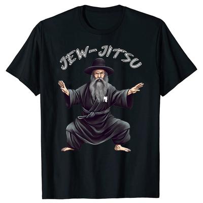 Divertido Jew-Jitsu Meme Judío Artes Marciales Camisetas Hombres Mujeres Algodón Humor Ropa de Calle Camiseta Manga Corta Unisex Holgada