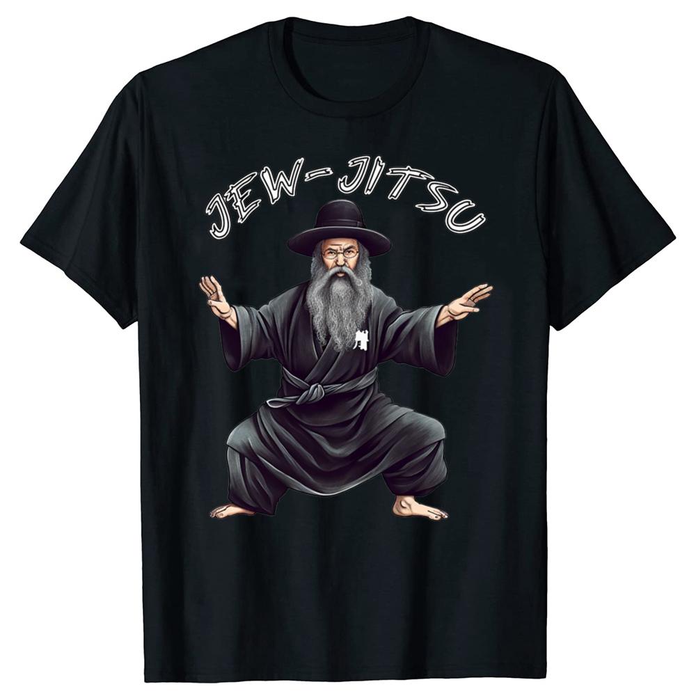 Funny Jew-Jitsu Jewish Meme Martial Arts T Shirts Men Women Cotton Humor Streetwear Tee Shirt Short Sleeve Unisex Loose Clothing