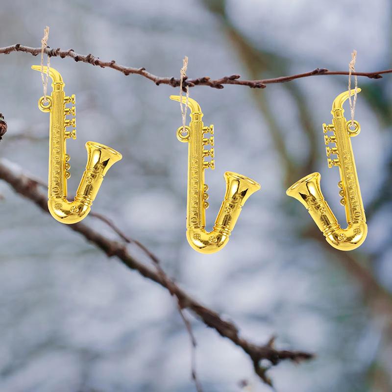6/12/24pcs Miniature Metal Musical Instrument Ornament DIY Decorative Family Crafts Music Themed Hanging Decorations TMZ