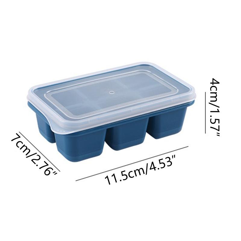 Mini Ice Cube Trays with Lid DIY Summer Drink Baking Mould Square Cake Chocolate 6 Cavity Easy Release Flexible Home