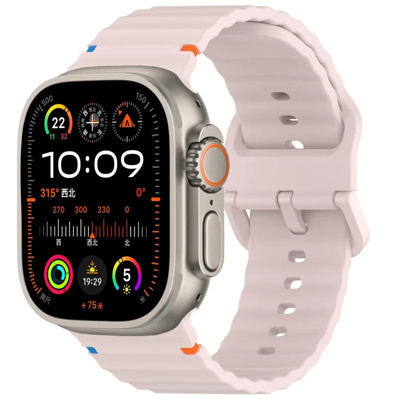 Silicone Strap for Apple Watch Band 44mm 49mm 40mm 45mm 42mm 46mm 38mm Correa Bracelet Iwatch Series 9 8 7 6 SE 10 Ultra 2 Band