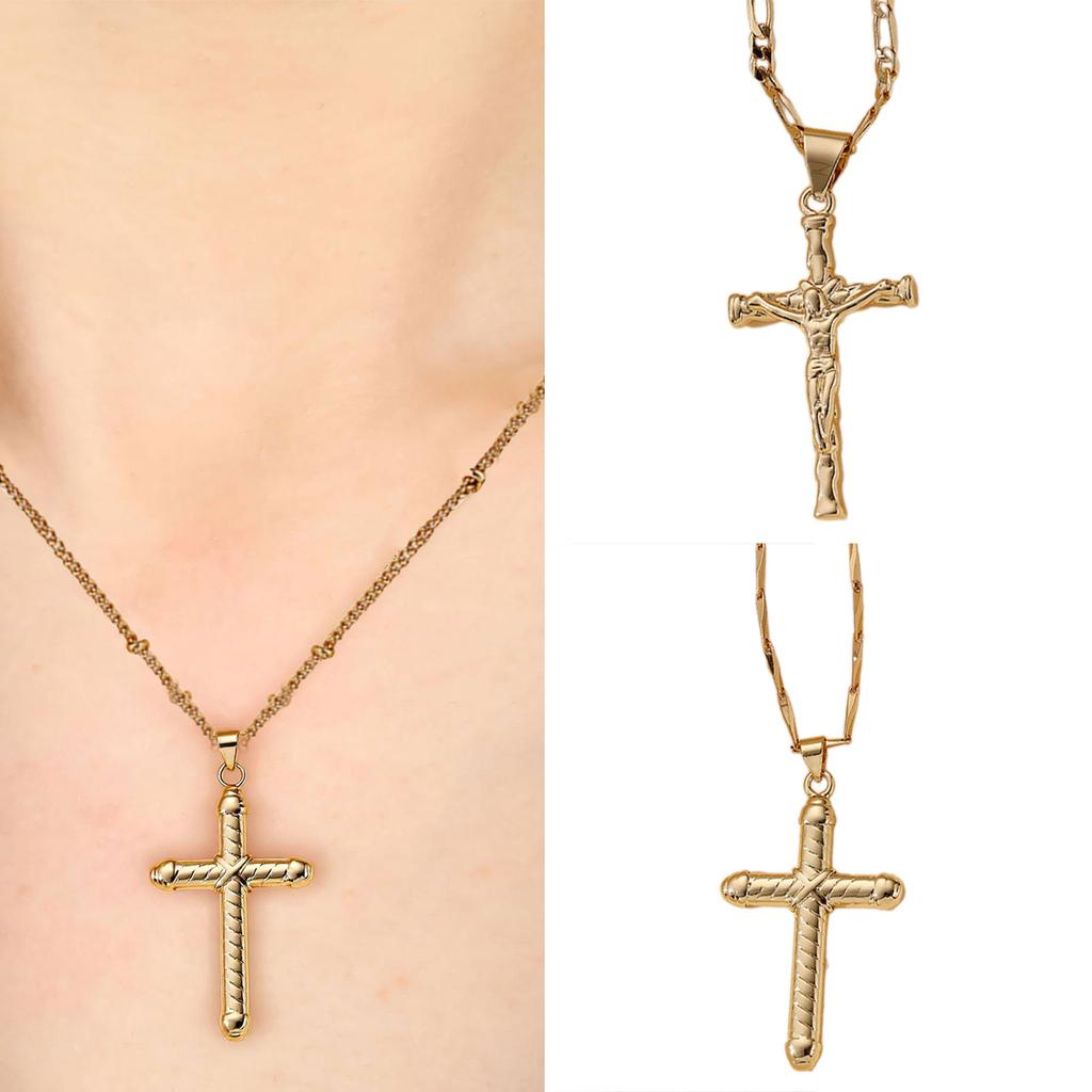 Elegant Crosses Necklace Charm Pendant Comfort Fits with Adjustable Length Chain for Everyday Wear