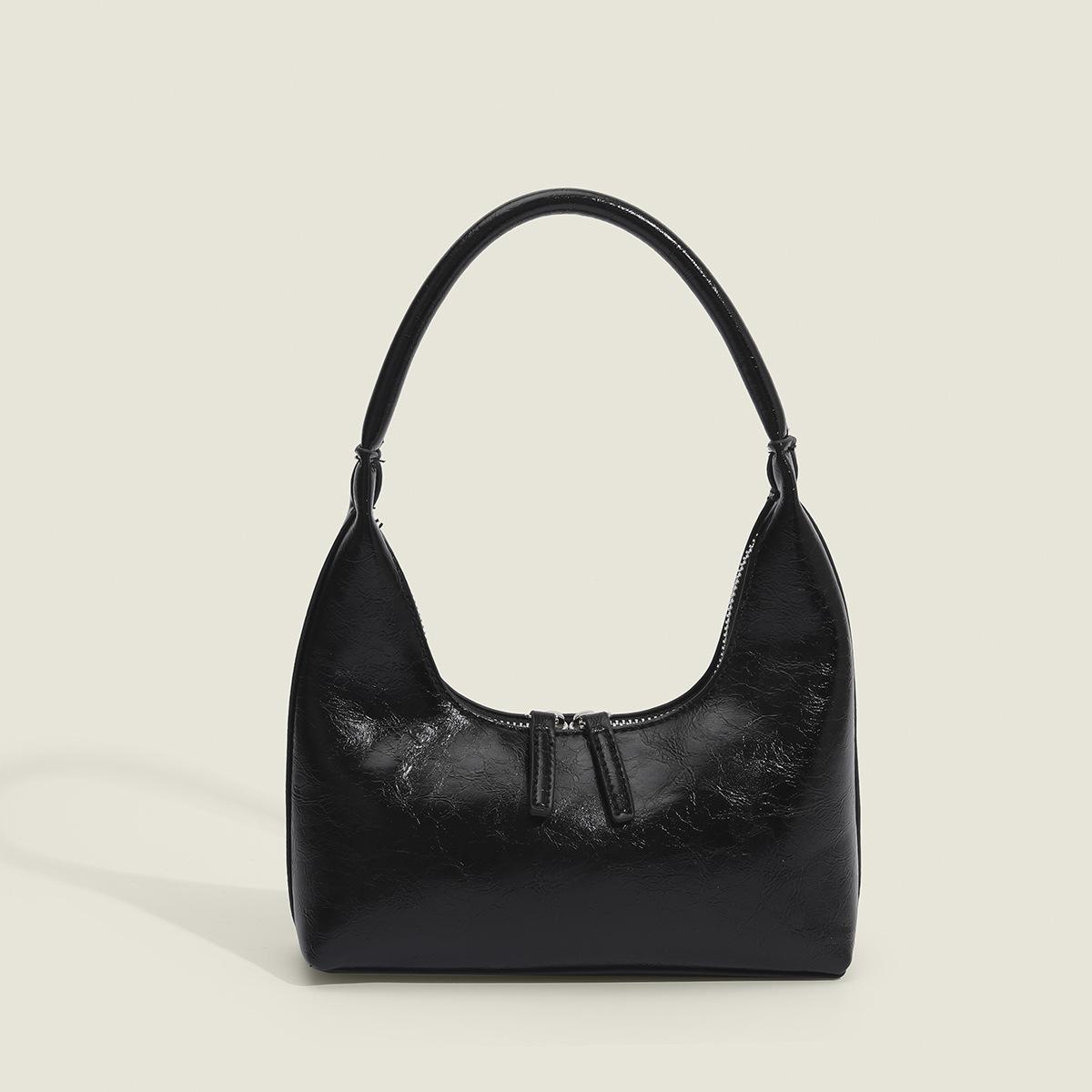 

Серебристая сумка-полумесяц подмышку, яркая лакированная сумочка, модная нишевая дизайнерская сумочка, популярная мини-сумка чёрный