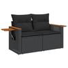 VidaXL Salon de Jardin avec Coussins 6 pcs, Canapés de Terrasse, Ensemble de Meubles de Patio, Mobilier d'Extérieur, Noir 3226853