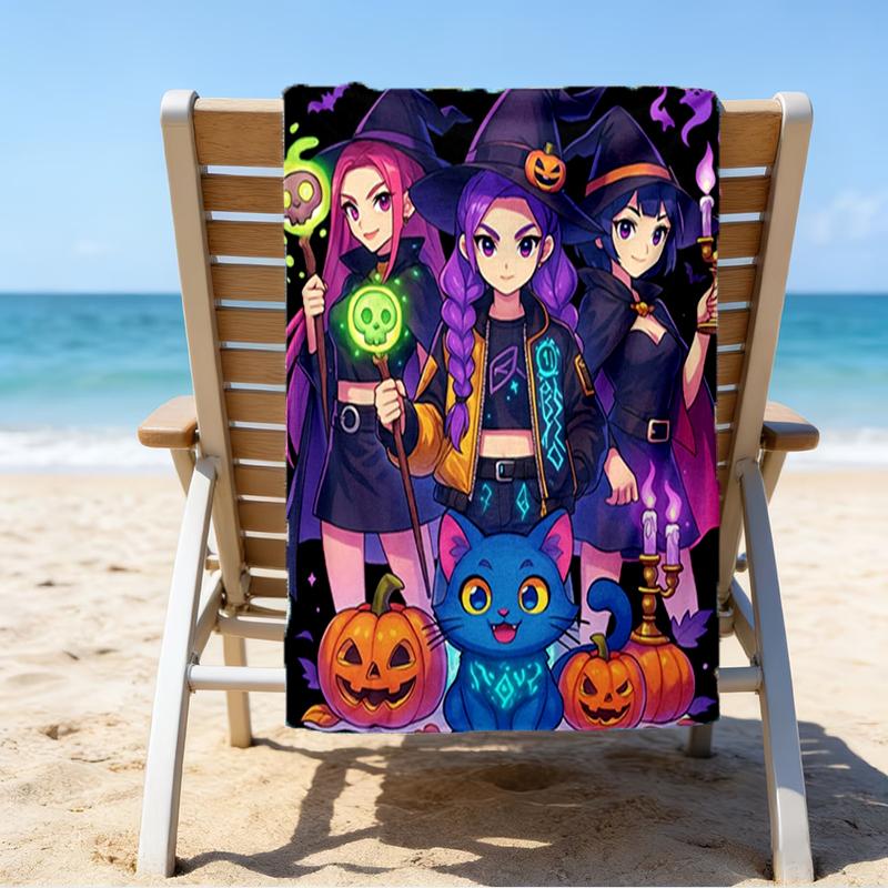 Ultra-Soft Beach Towel with KPop Demon Hunters Theme,Ideal for Pool - Camping, Diving - Perfect Travel Essential, Vibrant Beach Towel.