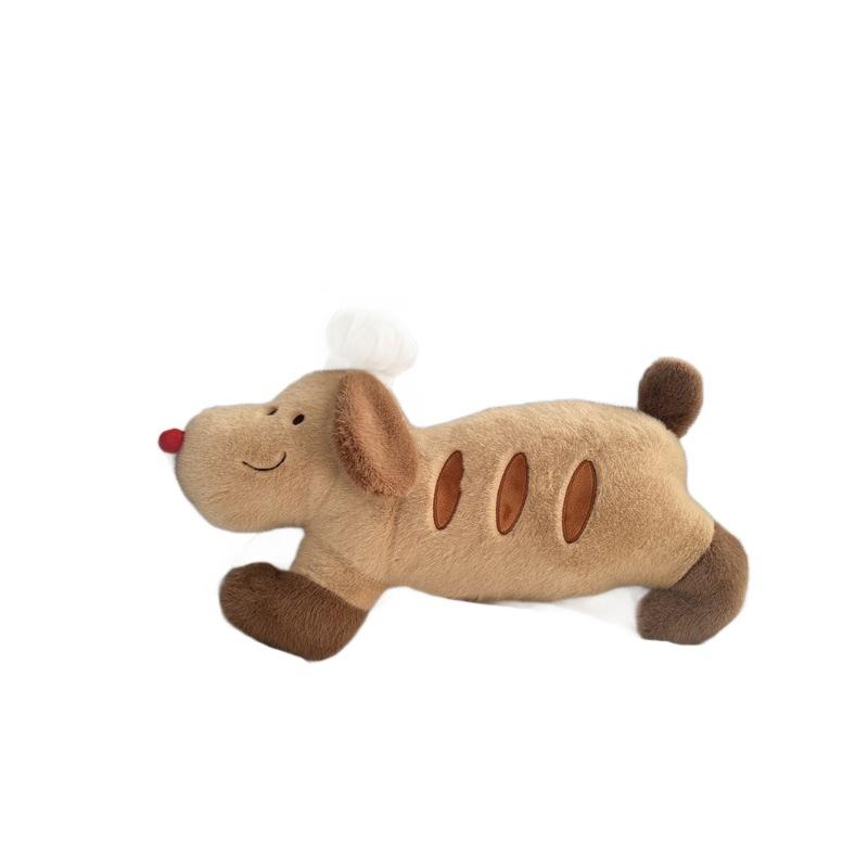 Baguette Dog Dog Cute Plush Puppy Chef Dog Doll Soft Sleeping with Long Pillow Cure