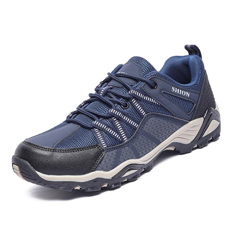 Men's Hiking Shoes Plus Size Men's Outdoor Low-Top Mesh Breathable Hiking Shoes Fashionable All-Match Sports Travel Shoes
