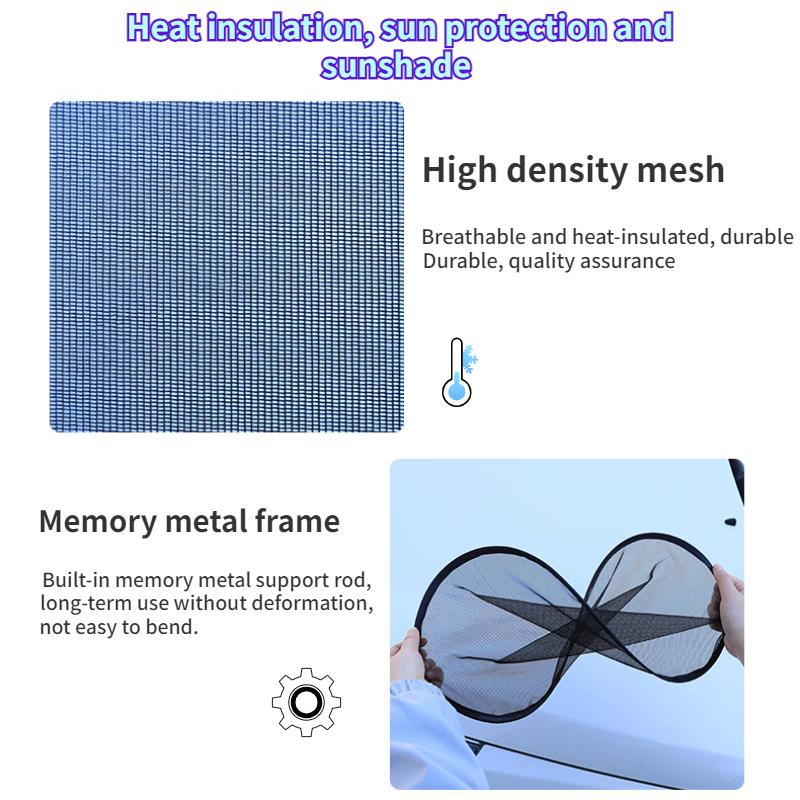 2PCS Car Window Sunshade Cover Sun Shield UV Protection Auto Front Rear Black Window Curtain Summer Car Accessories