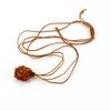 Hand-Woven Natural Stone Crystal Rough Stone Mesh Pocket Adjustable Necklace Pendant N707