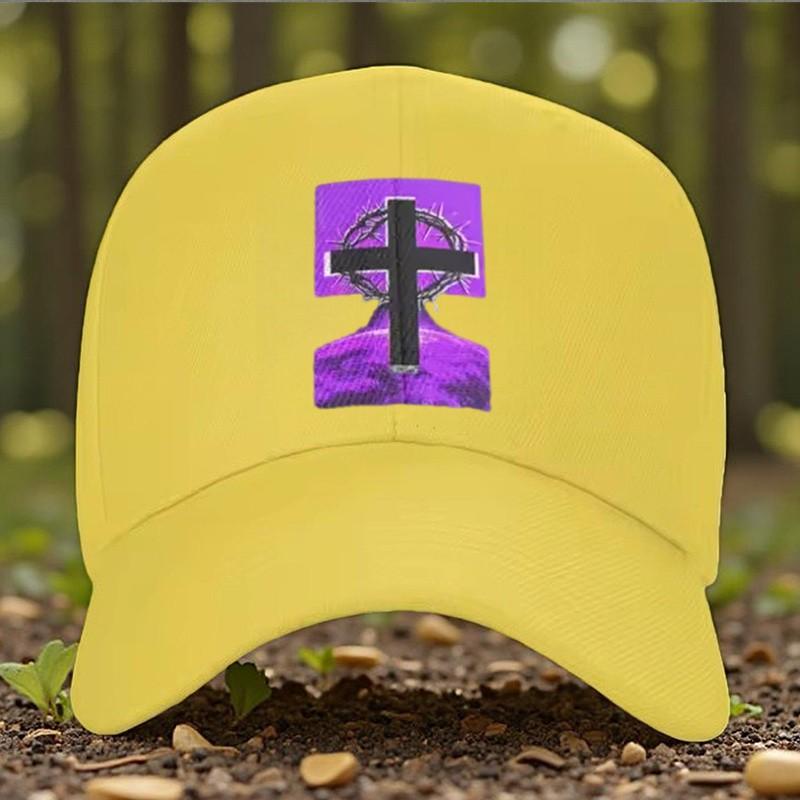 Cross Thorn Crown Baseball Cap Adjustable Polyester Outdoor Graphic Hat Unisex