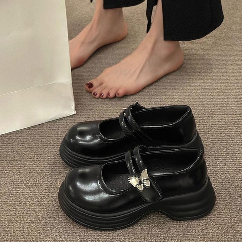 New Thick-soled, Versatile and Gentle Single Leather Shoes for Women