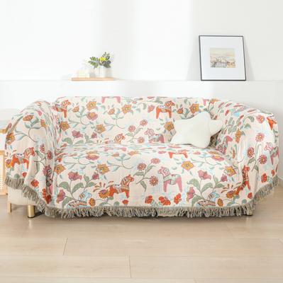 Floral Throw Blanket, For Sofa Bed, Bedspread, Slipcover, Multifunction, 4-Layer Gauze Cotton, High Quality, 200*230Cm