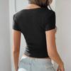 Women's Fashion Sexy Slim Fit Short Sleeve Layering Top