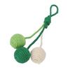 Hanging Cat Sisal Ball Chewable Colorful Interactive Cat Sisal Rope Ball Toy for Pet Indoor Green