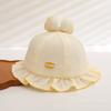 Baby Girls' Bow Sun Protection Fisherman Hat - Windproof Bucket Hat for Spring and Autumn