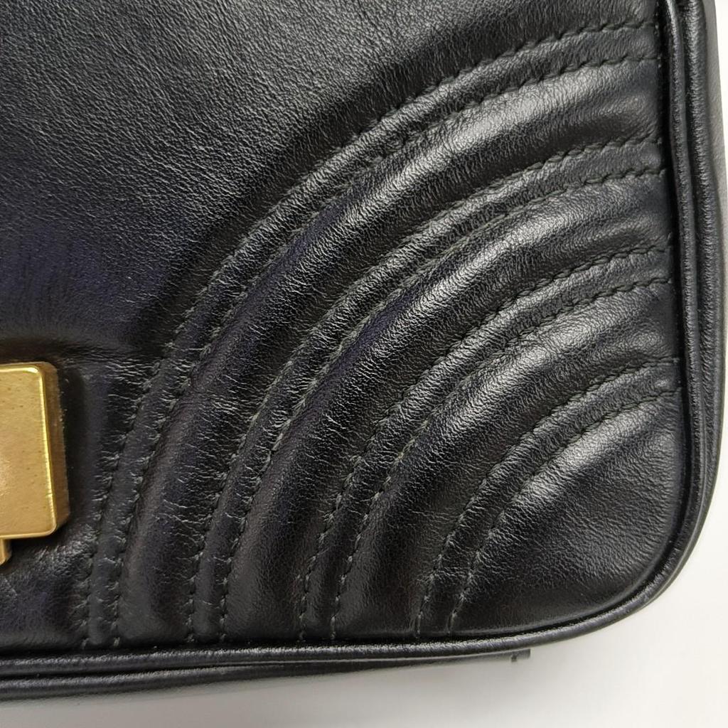 [Pre-Owned] Gucci GG Marmont Matelassé Mini Bag 'Black' - Good #1HCDBES