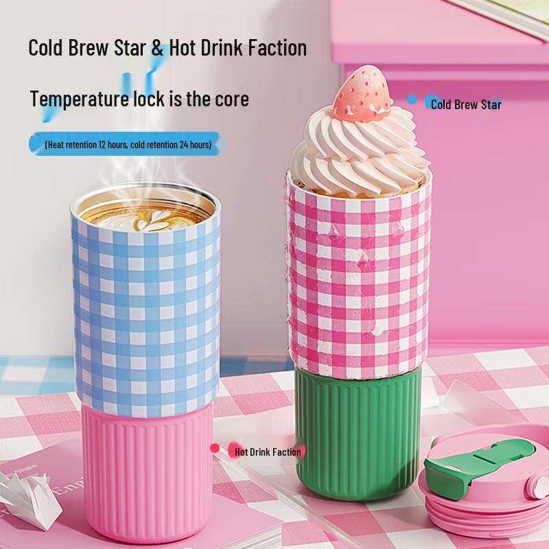 Kids Ceramic Lined Insulated Straw Water Bottle