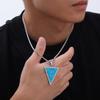 Vnox Inverted Triangle Pendant Necklace for Men Women, Stainless Steel Geometric Pendant with Natural Stone, Simple Cool Jewelry
