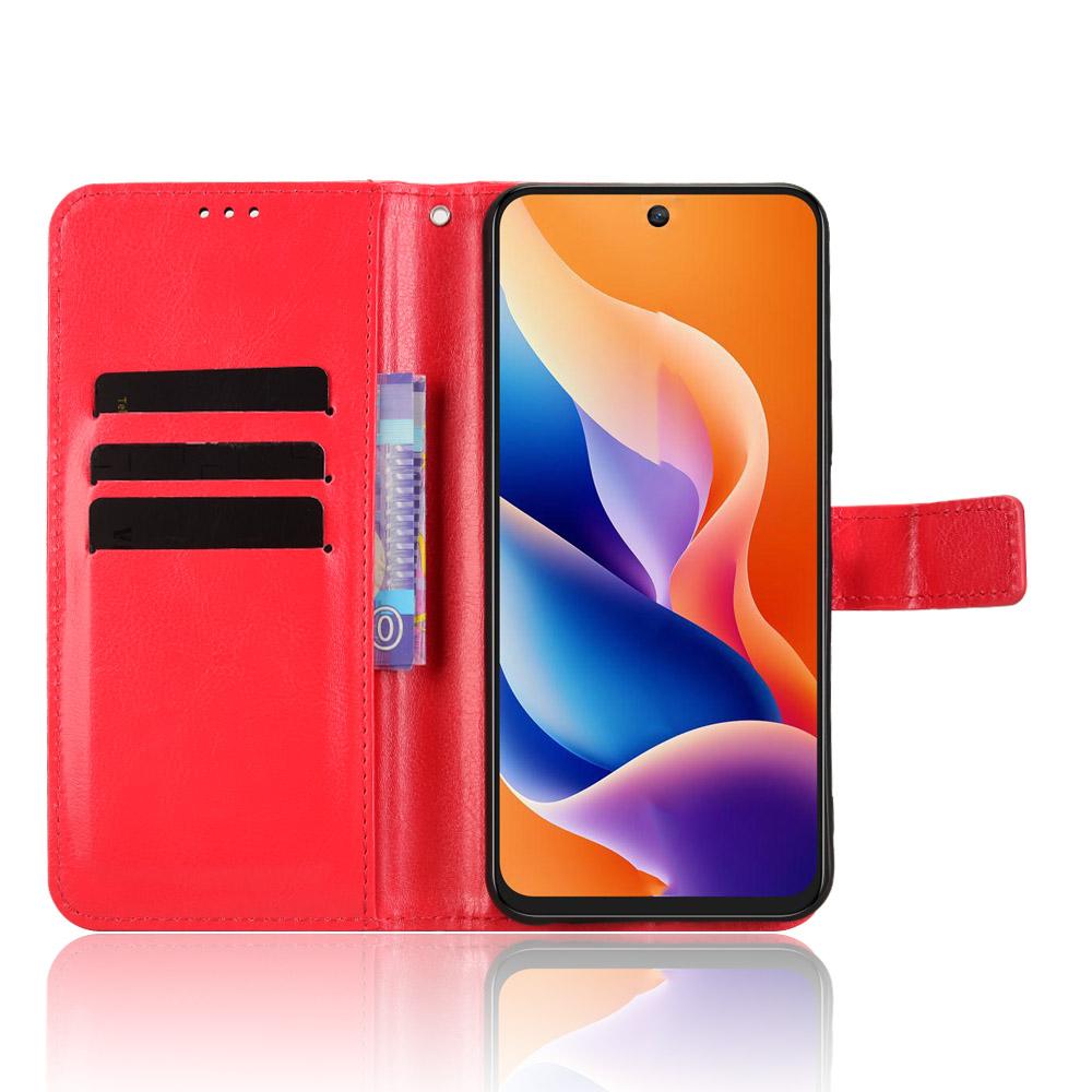 Für TCL 605 4G/60 SE Hülle Crazy Horse Textur PU Leder Handy Brieftaschenhülle mit Handschlaufe