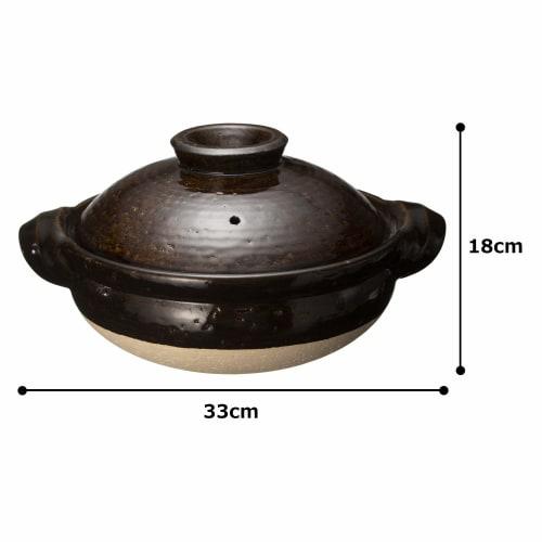 Hase Seito Hase-en Multi-Purpose Donabe (Earthenware Pot), Si Sensor Compatible, "Kiwami" (Giwami), Serves 2-4, Approx. 27cm, Approx. 1800ml, Can Be U