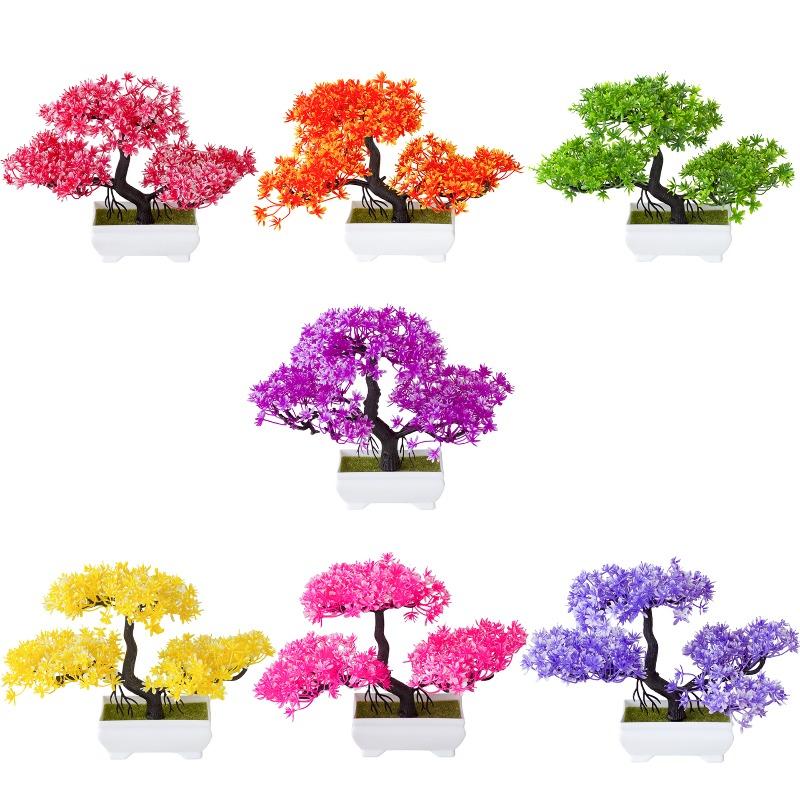 Gartenarrangement Ornamente Plastikpflanzen Bonsai Kleiner Baum Topf Kunstpflanze Topfblume Heim Zimmer Tischdekoration