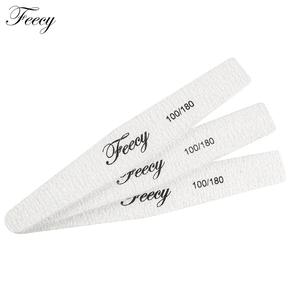 10Pcs Nail Files Buffer With Storage Box 100/180 Strong Thick Boat Sandpaper For Manicure Buffing Double Grit Sand Nail Art Tool