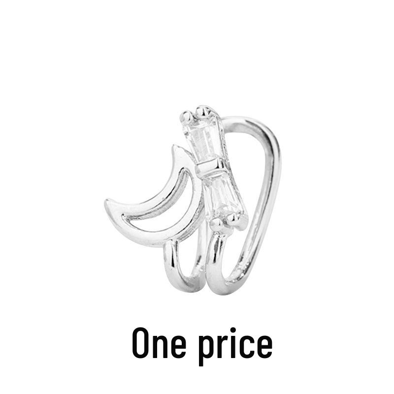 Zirkonia Doppel-Schicht Strass-Kreuz-Kette Ohne-Piercing Stern Ohr-Manschette für Damen