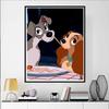 Disney Diamond Painting The Pasta Kiss Scene From Lady and The Tramp Cute DIY Rhinestone Mosaic Cross Stitch Kit  Embroidery Gift for Home Decor