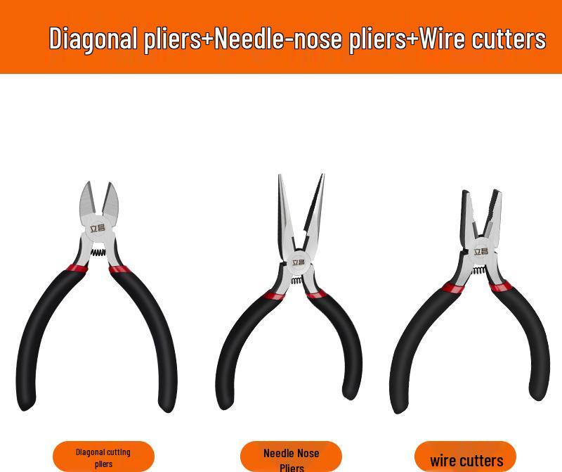 5-Inch Handmade Mini Pliers: Needle-Nose, Diagonal, Slip-Joint, Wire Cutters, Bent-Nose