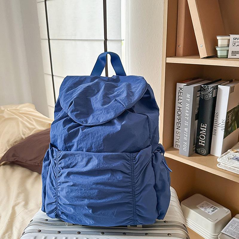 Backpack Practical Large-capacity Drawstring Design Niche Casual Lightweight Men and Women Can Carry Washed Fabric Backpack
