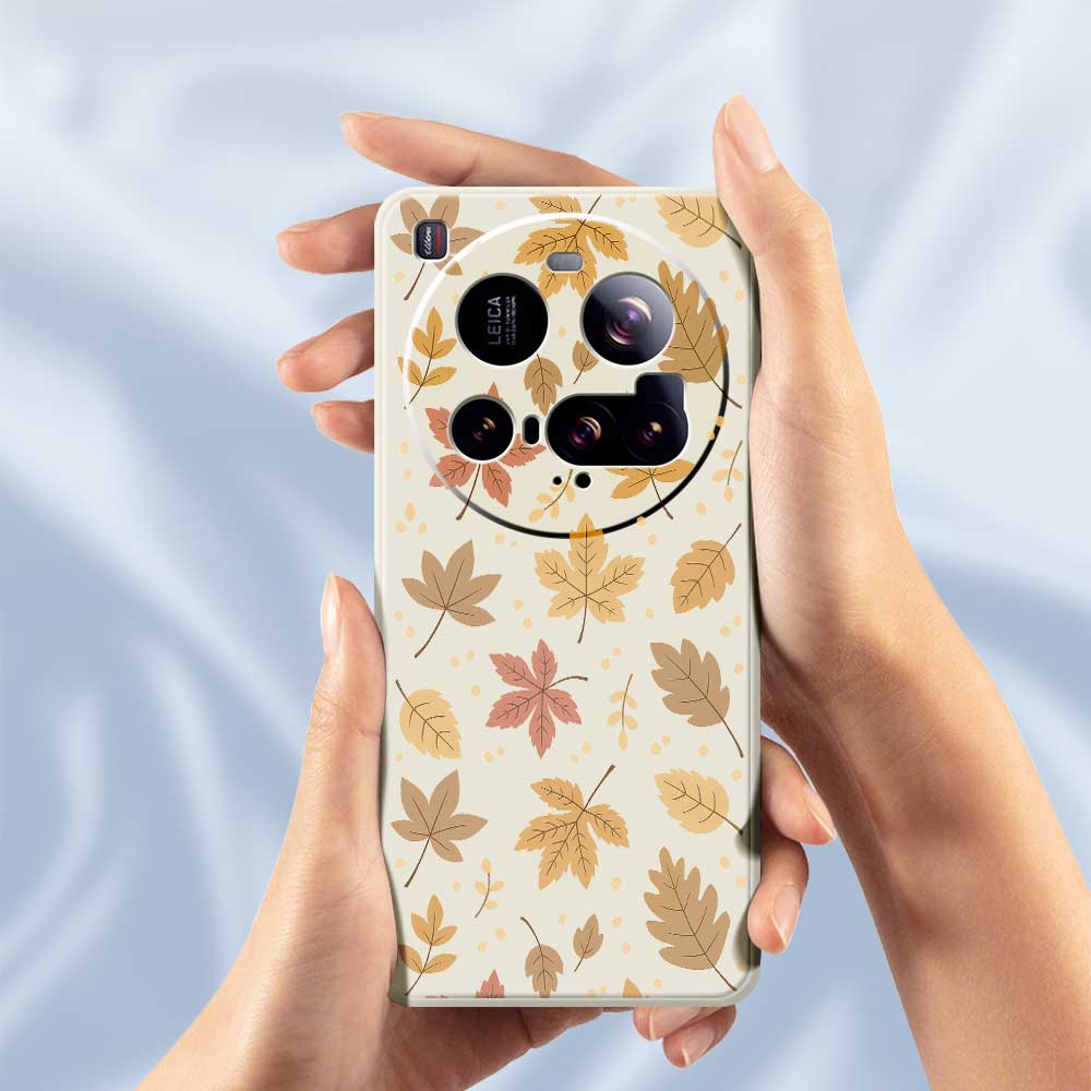 For Xiaomi 15 Ultra Case Leaves Pattern Printing Straight Edge TPU Phone Back Cover