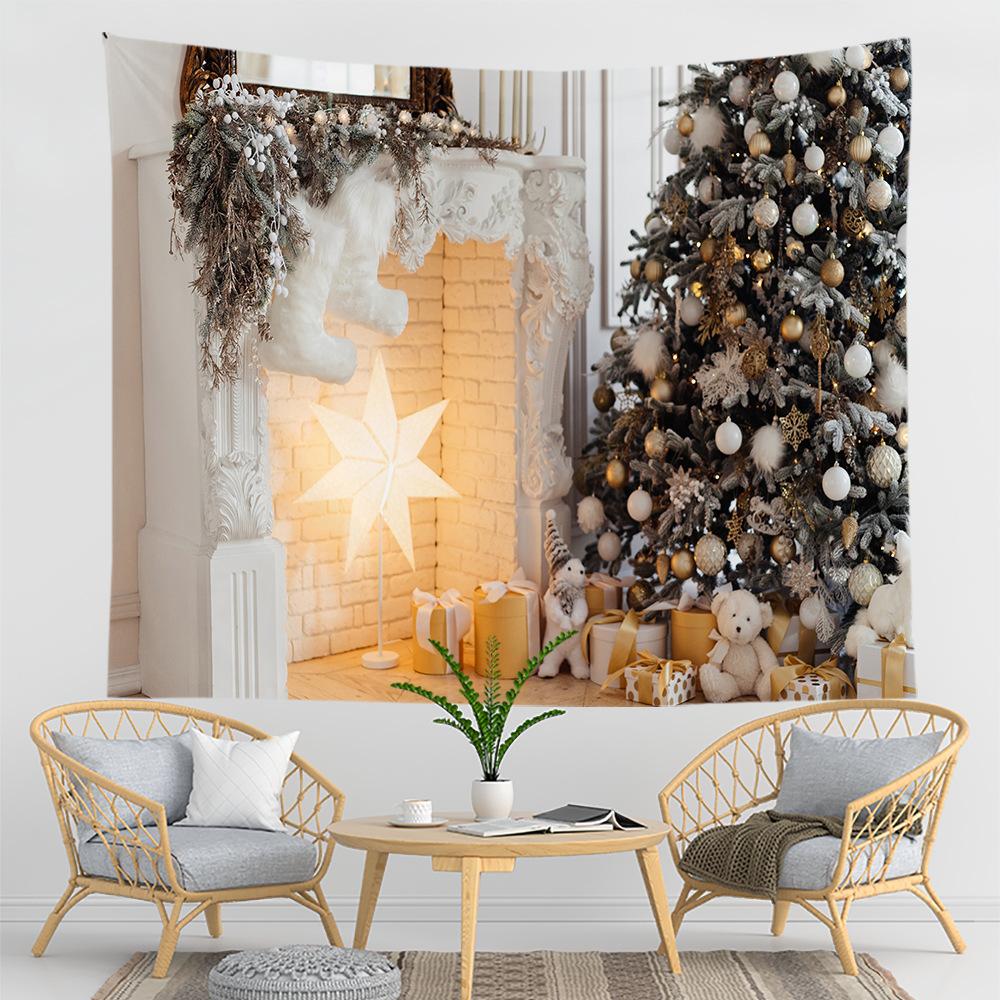 Christmas Tapestry Ice and Snow Cabin Scenery Cross-border Hanging Cloth Room Hanging Cloth Tapestry