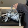 Locomotive Women'S Niche Fashion Rivets Portable Pillow Bag Wide Shoulder Strap Single Shoulder Messenger Bag